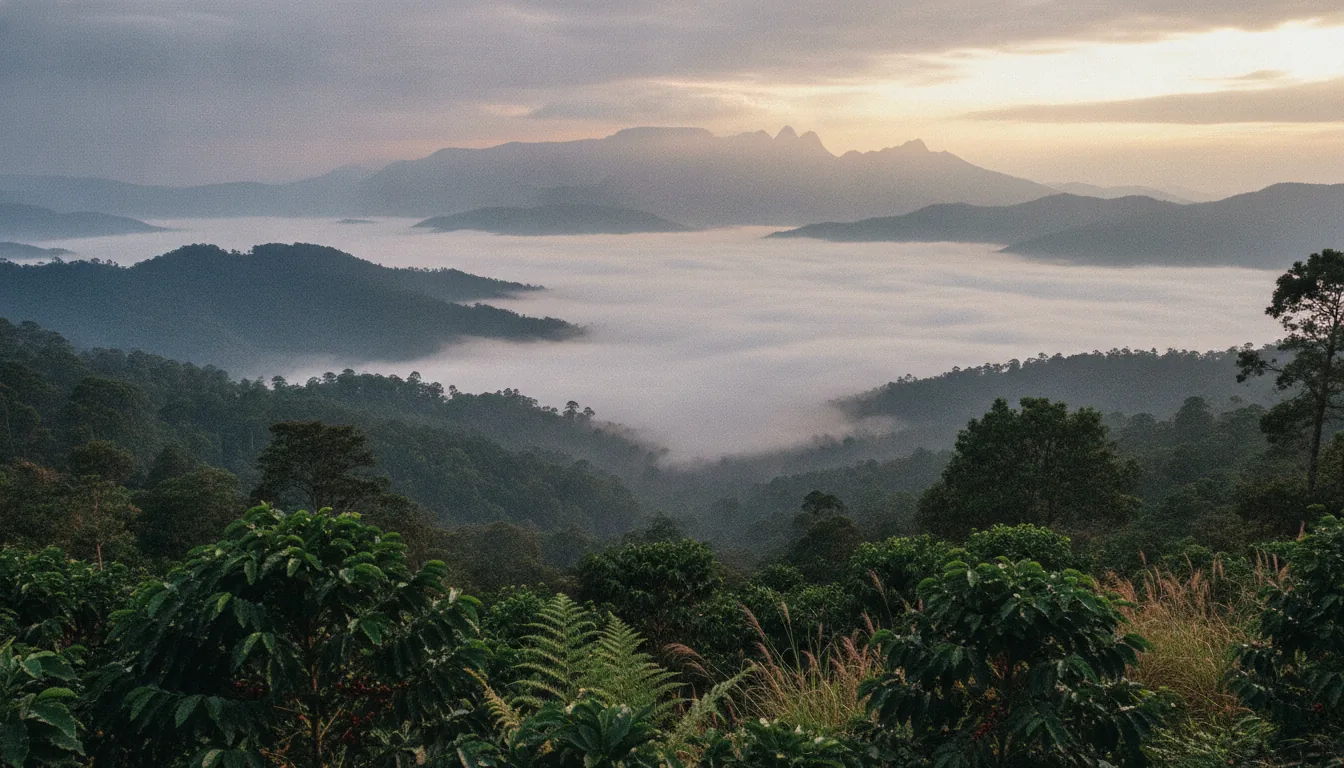 Misty mountain valleys near Sakleshpur